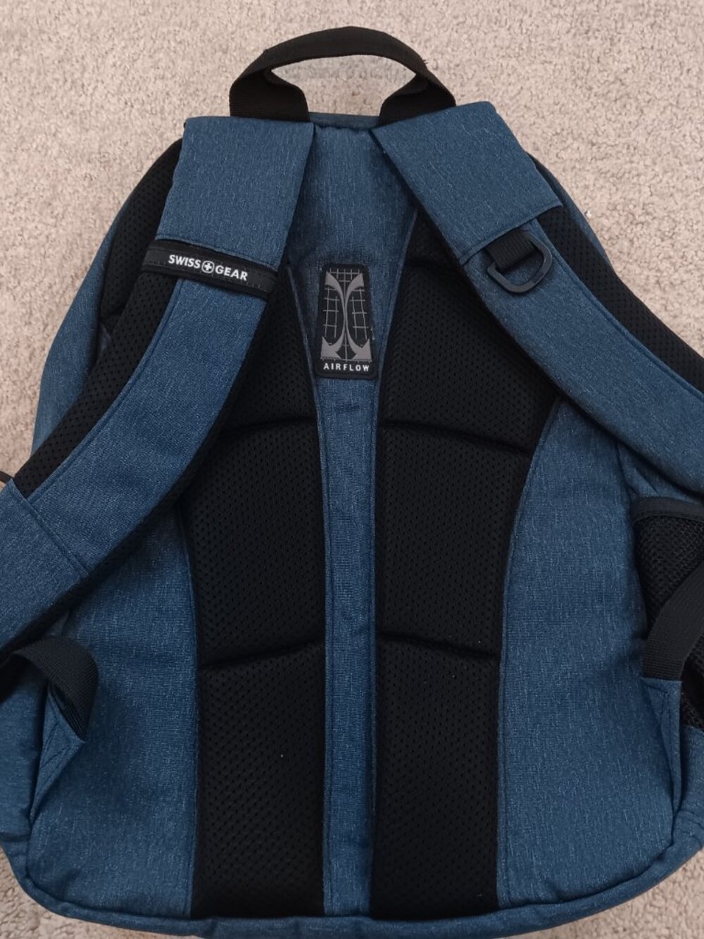 SwissGear Laptop Backpack Heathered Blue Denim Travel School Bag Tech Pack - Picture 7 of 10